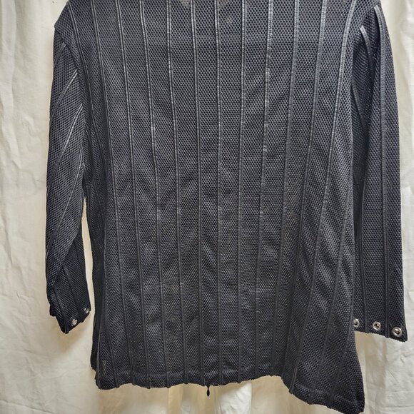 Multiples Black Mesh with Grommets Zip Front Jacket - Picture 4 of 4